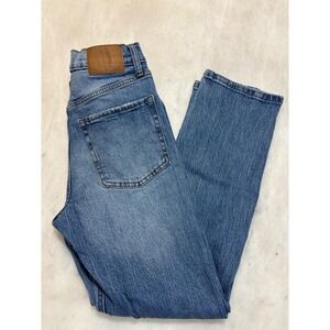 Aeropostale 90s Super High Rise Straight Jeans Medium Wash Blue Sz 2 Button Fly